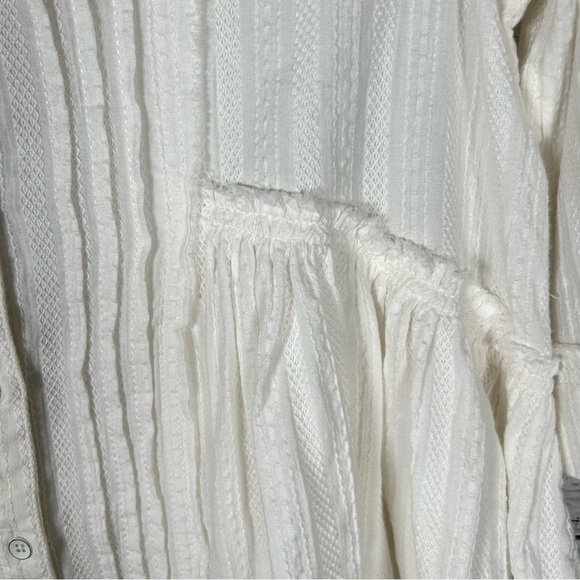 Free People We The Free  Willow Button Down Oversized Cotton XS Ivory NWT $148 - Picture 8 of 12